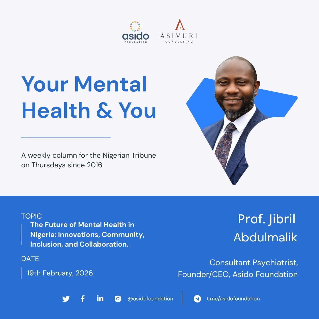 The Future of Mental Health in Nigeria: Innovations, Community, Inclusion, and Collaboration