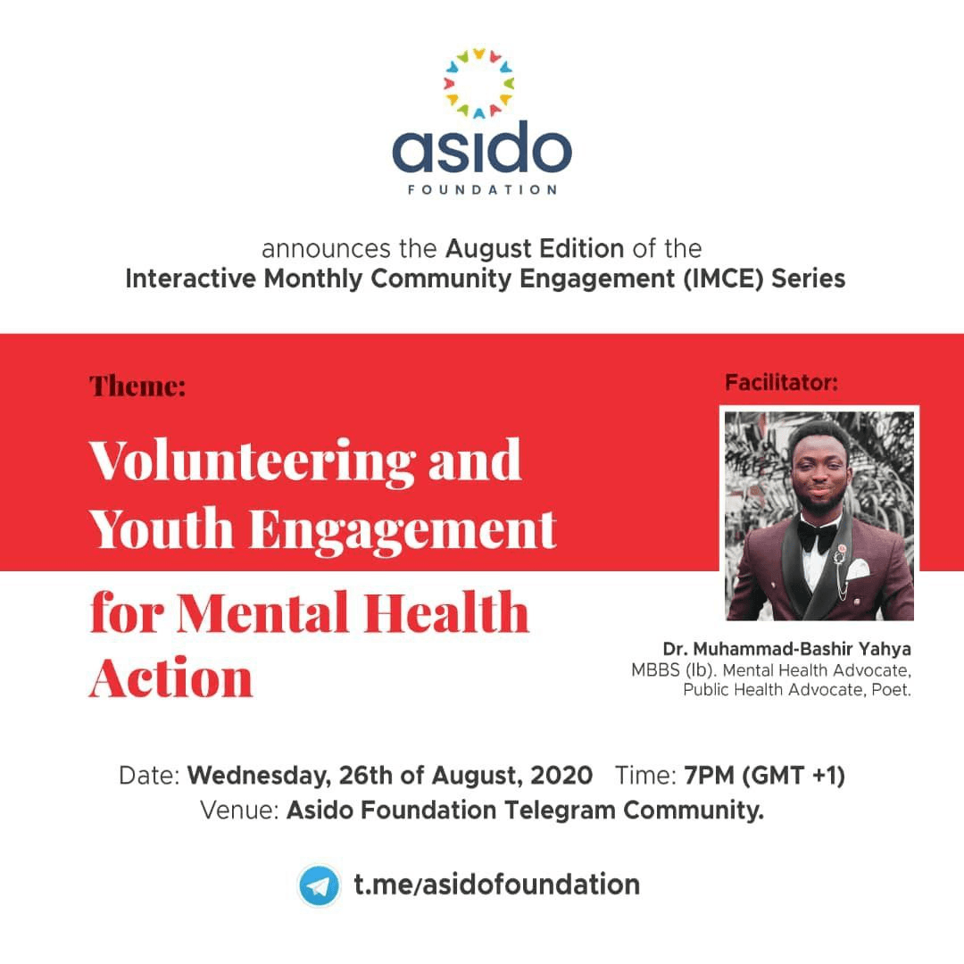 ANNOUNCING THE ASIDO FOUNDATION IMCE, FOR AUGUST 2020